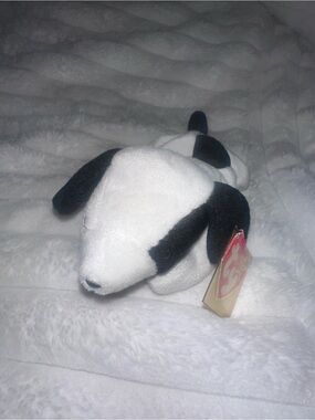 Ty Black and White Puppy Plush Small Pet Toy